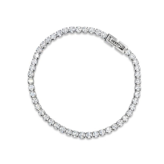 Clarity White Tennis Bracelet laid flat