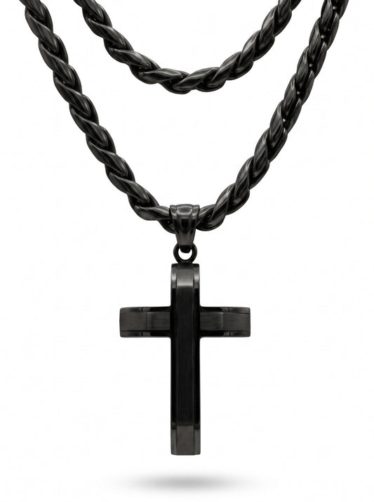 Apex Black Cross Necklace